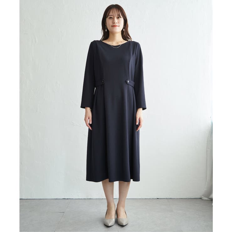 【フォーマル対応】カットジョーゼットウエストタブワンピース | ikka  | 詳細画像15 