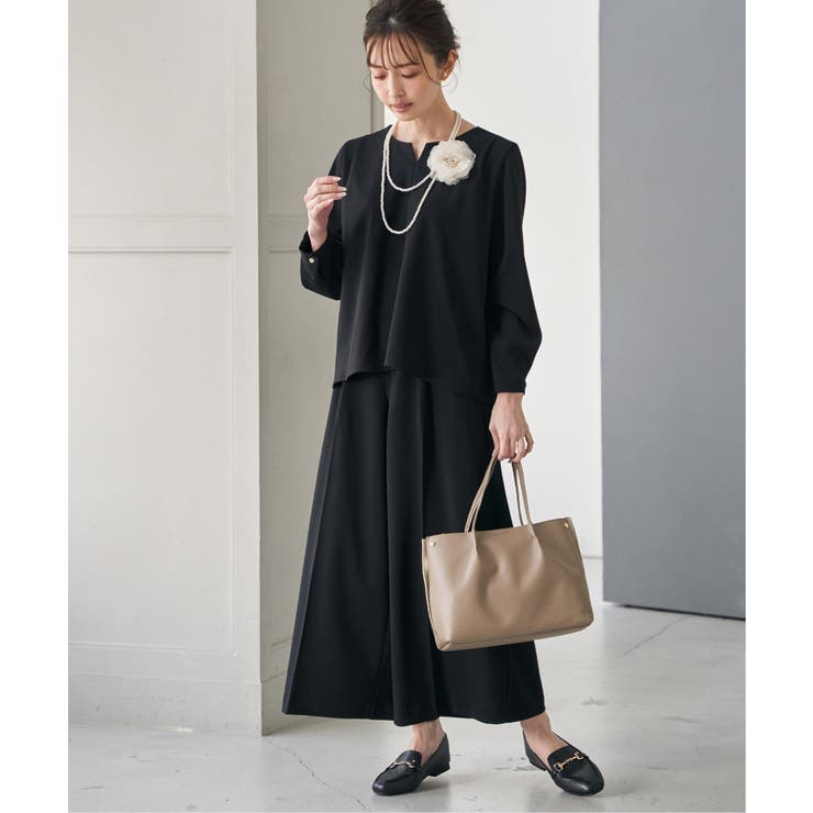 【フォーマル対応／2点セット】GOKU楽 長袖フレアセット | ikka  | 詳細画像1 