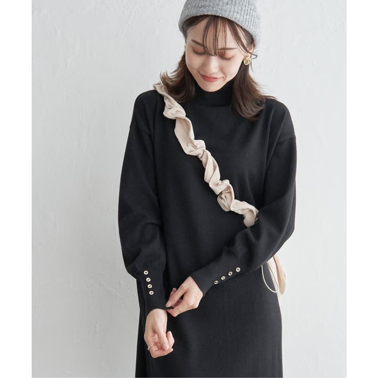 タートルニットスリットワンピース | ikka  | 詳細画像10