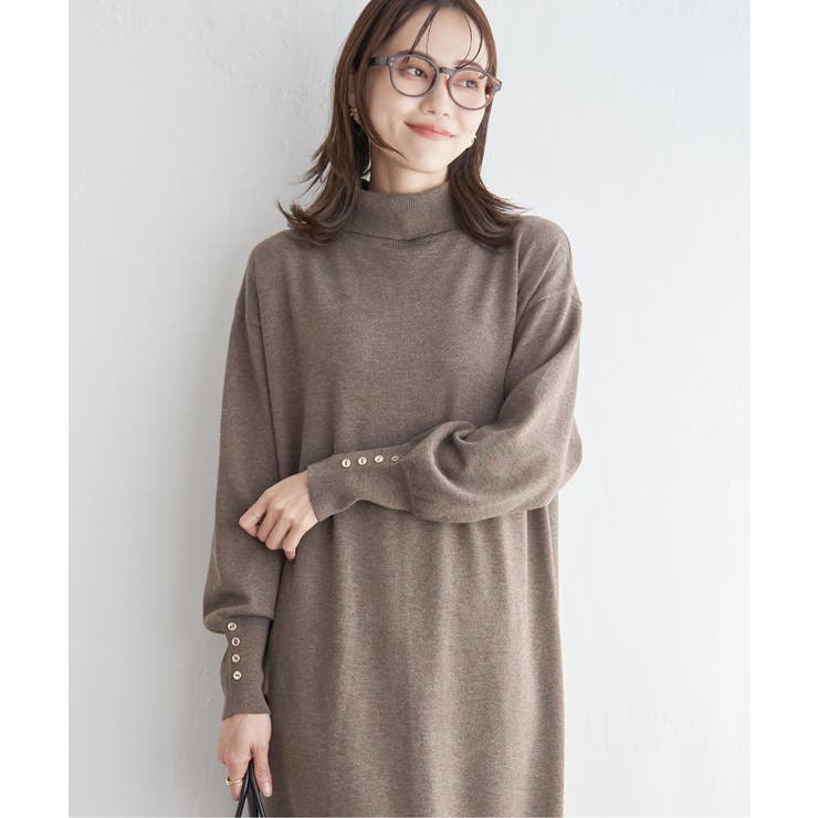 タートルニットスリットワンピース | ikka  | 詳細画像7