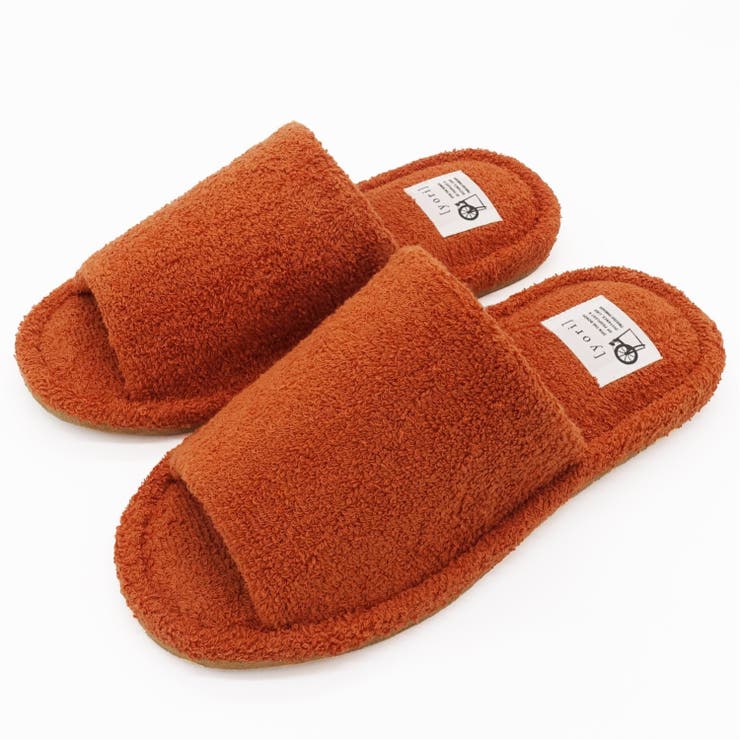オレンジ | yori パイル外縫いスリッパ L | ikka 