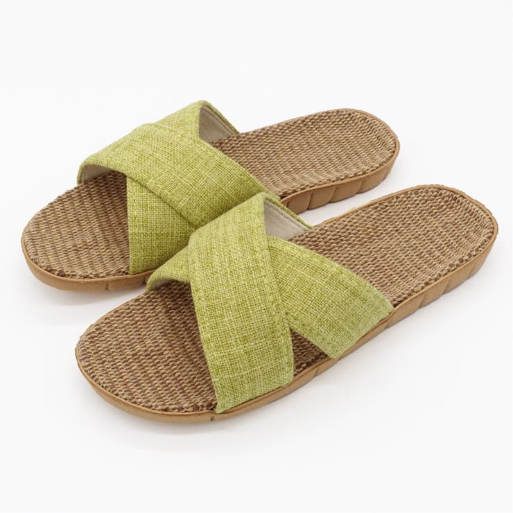 グリーン | ルームサンダル スラブ M | ikka 