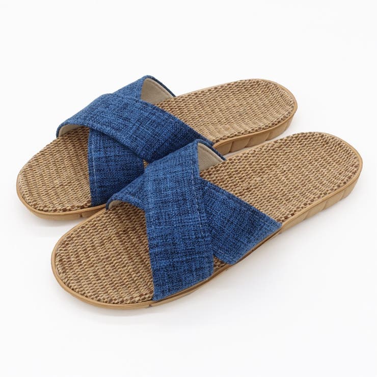 ブルー | ルームサンダル スラブ M | ikka 