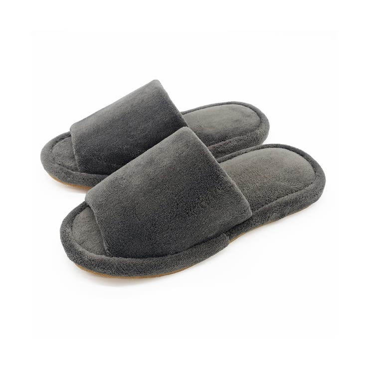 チャコール | マイクロファイバー外縫いスリッパ | ikka 
