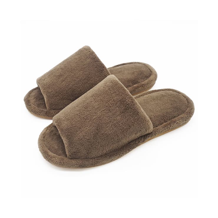 ブラウン | マイクロファイバー外縫いスリッパ | ikka 