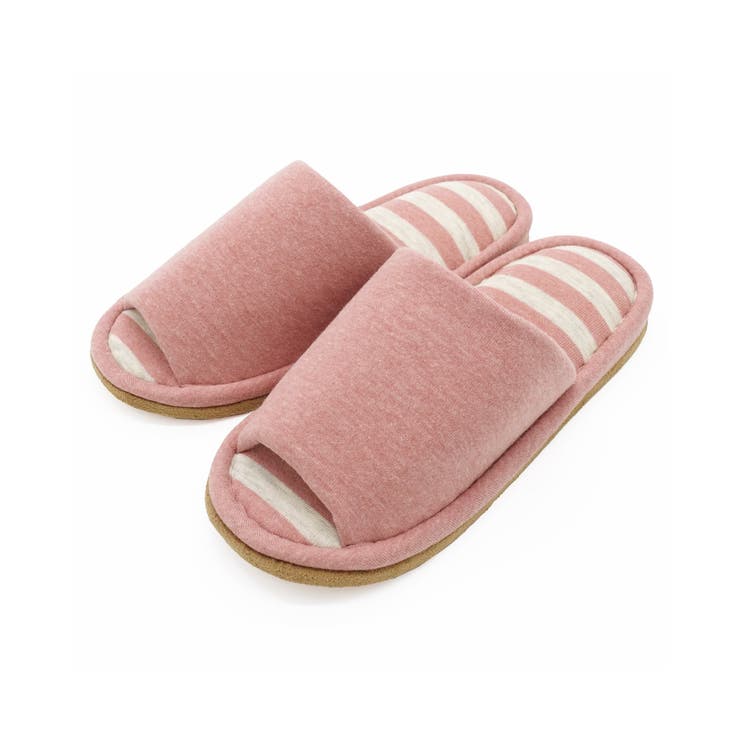 ピンク | ウォッシャブルボーダースリッパ | ikka 