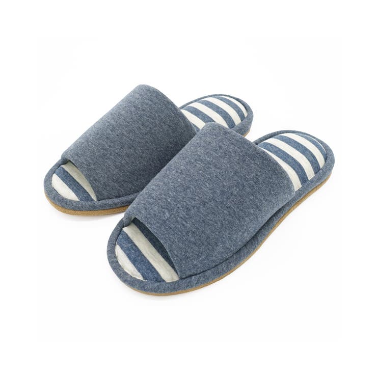 ネイビー | ウォッシャブルボーダースリッパ | ikka 
