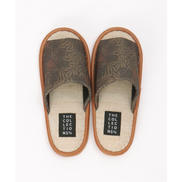 ブラウン | 絵画プリントモリスフルーツスリッパ | ikka 