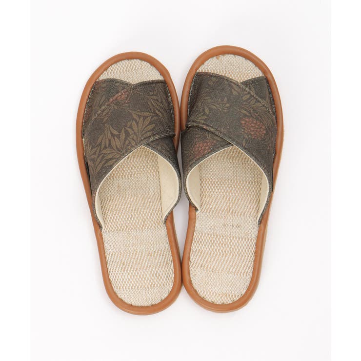 絵画プリントモリスフルーツクロススリッパ | ikka  | 詳細画像1 