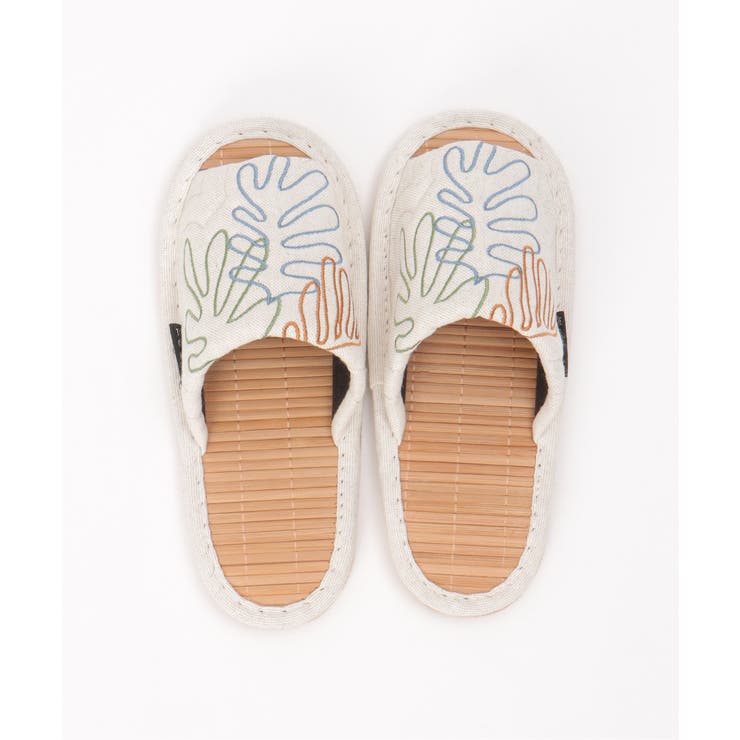 ネイビー | 絵画刺繍マティススリッパ | ikka 