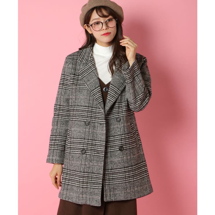 グレンチェックWコート | Candy Beans | 詳細画像2 