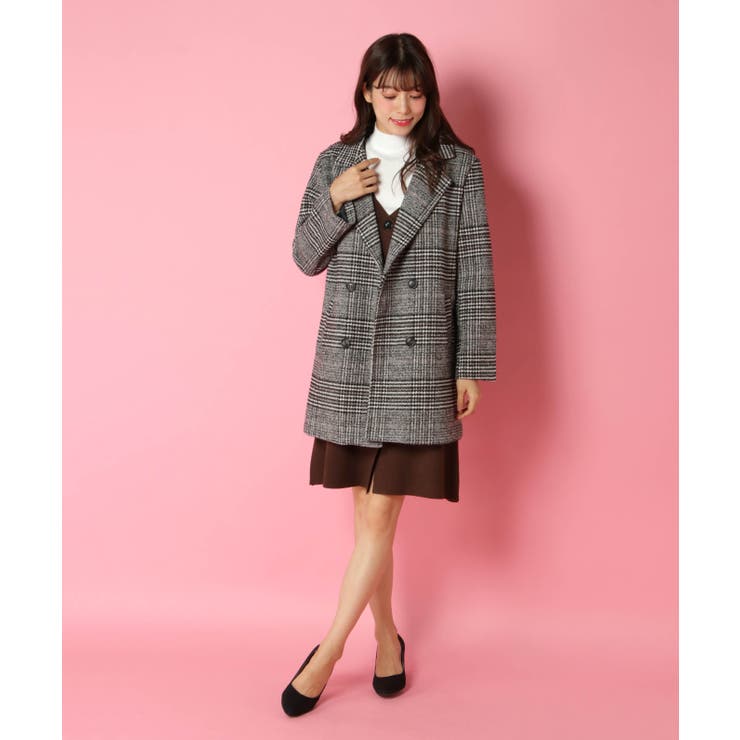 グレンチェックWコート | Candy Beans | 詳細画像3 