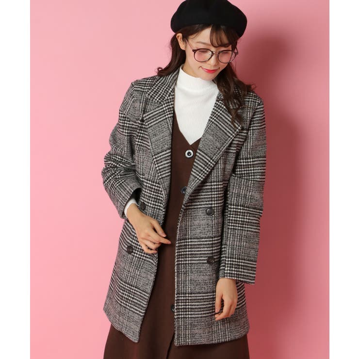 グレンチェックWコート | Candy Beans | 詳細画像4 