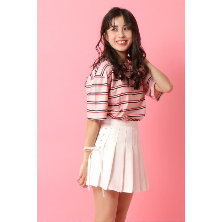 サイドリボンプリーツミニスカート[品番：IKAW0008310]｜Candy Beans