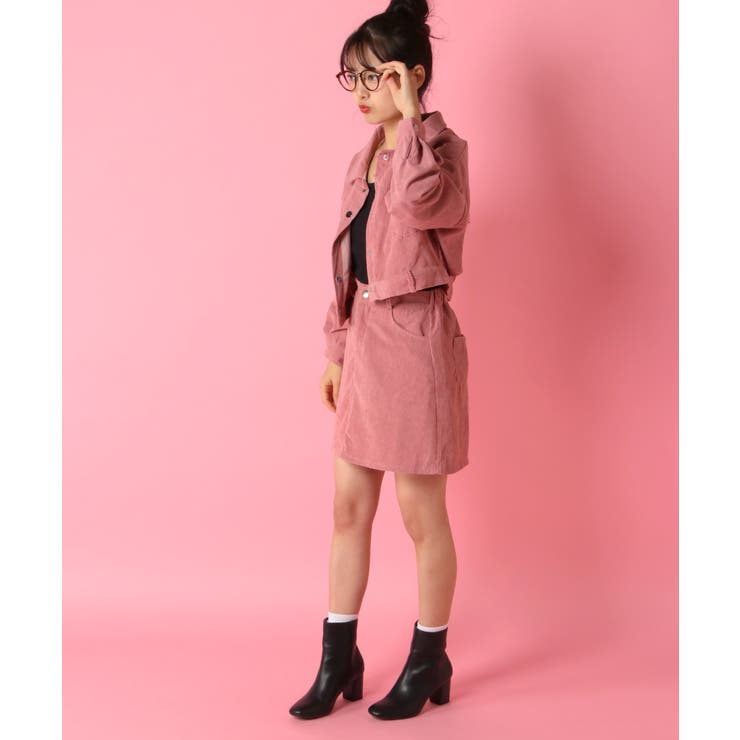 WEB限定 コーデュロイミニスカートセットアップ[品番：IKAW0006726