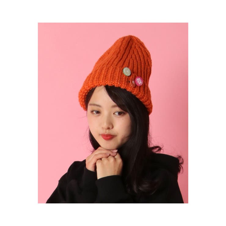 WEB限定 缶バッチ付きニットキャップ[品番：IKAW0006827]｜Candy Beans
