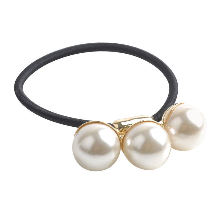 Aタイプ：ナチュラル | ヘアゴム パール 3粒 | CREAM-DOT