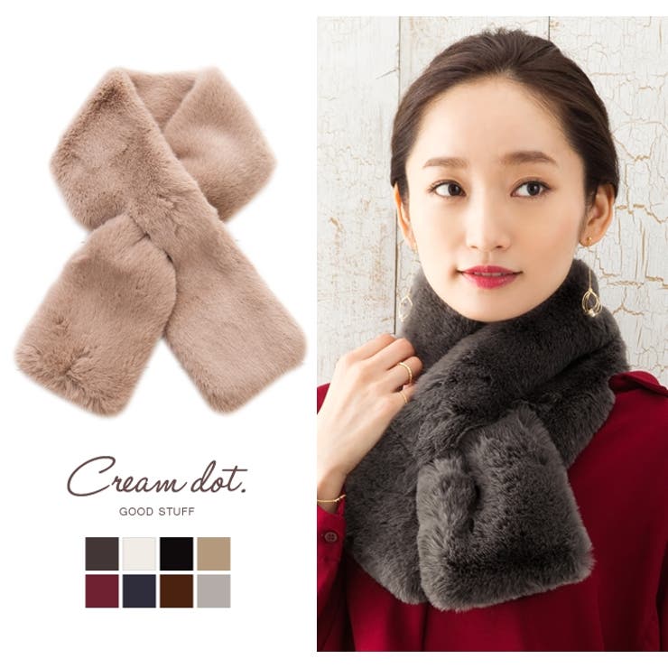 【国内配送】 ファー ファー[品番：CRMA0001573]｜CREAM-DOT マフラー 小物