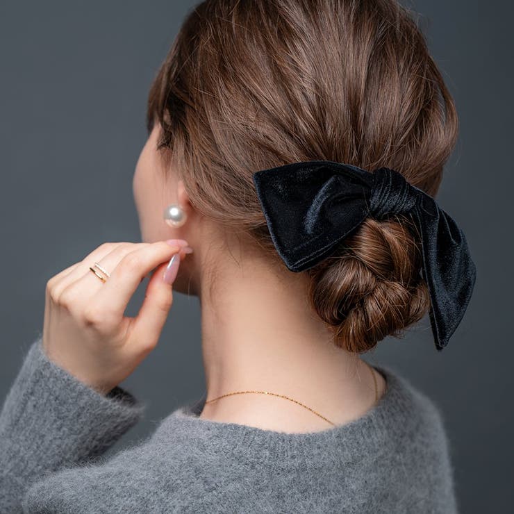 シュシュ リボン ベロア | CREAM-DOT | 詳細画像7 