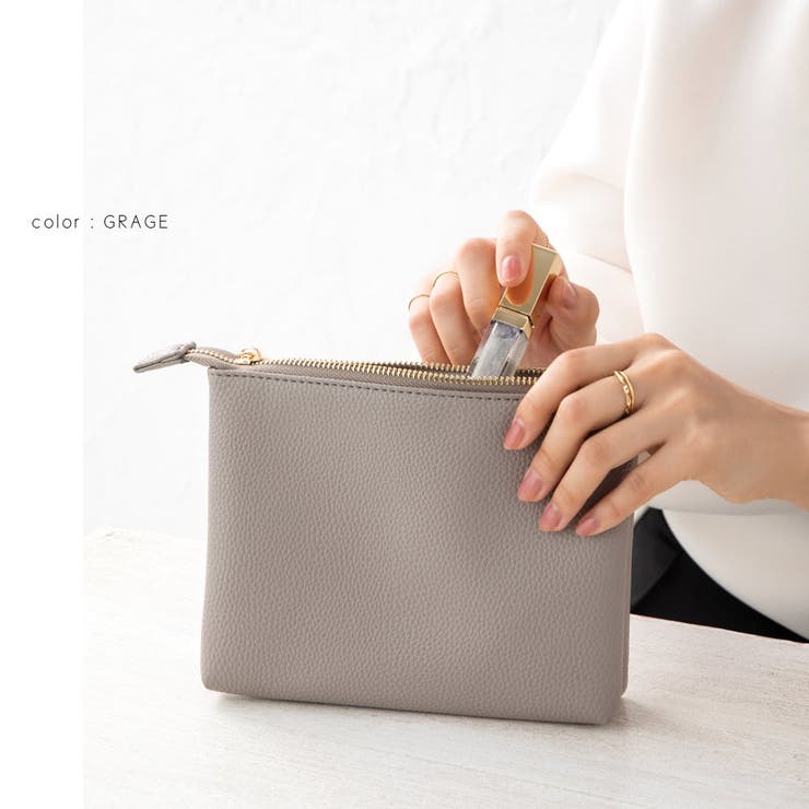 グレージュ】ポーチ 小物入れ おしゃれ[品番：CRMA0006132]｜CREAM-DOT
