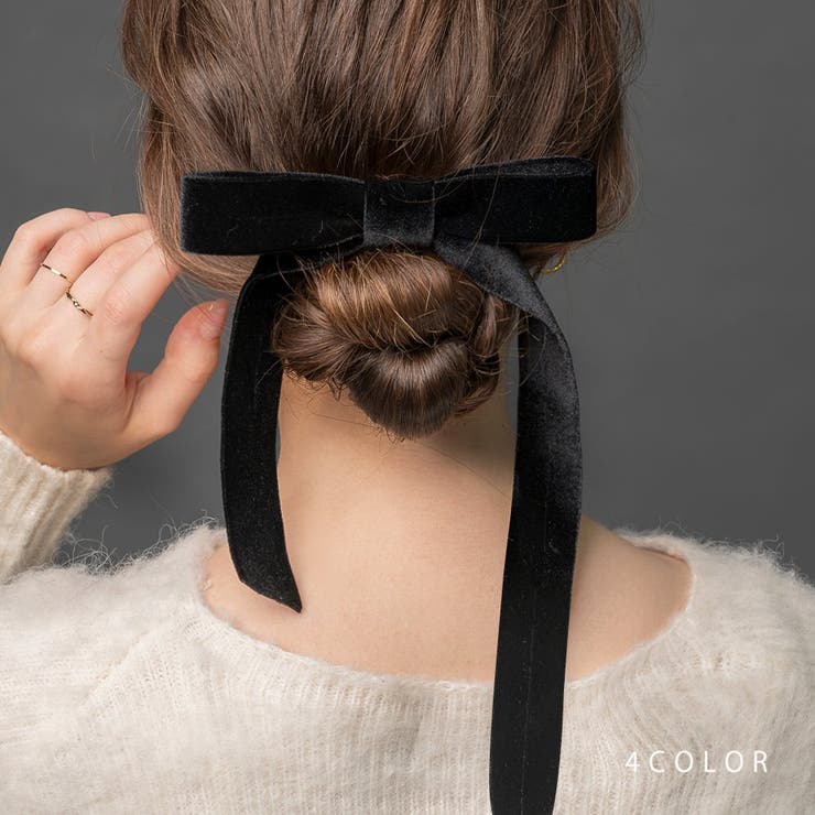 ポニーフック ベロア リボン | CREAM-DOT | 詳細画像1 