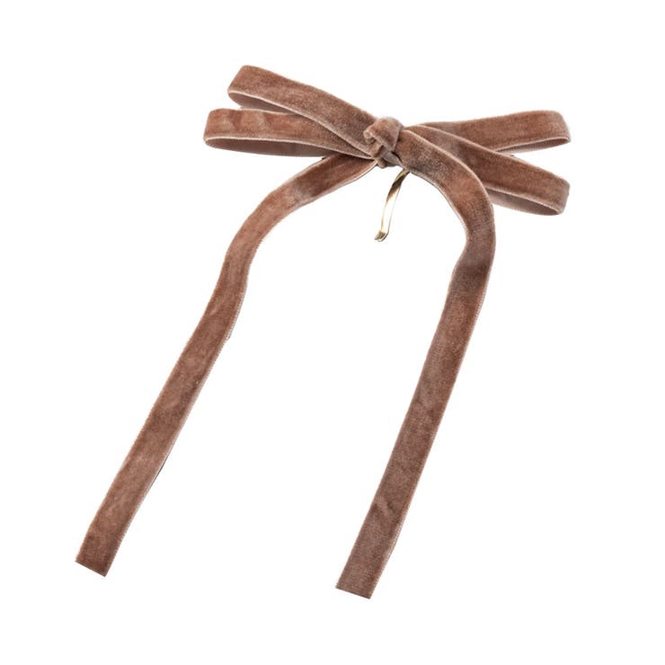 ブラウン | ポニーフック ベロア リボン | CREAM-DOT