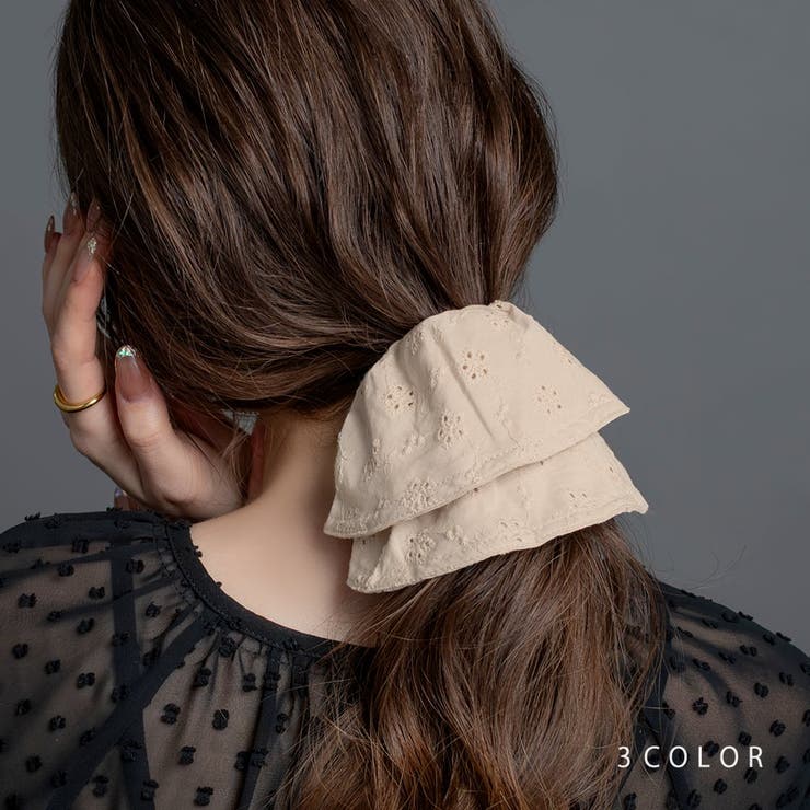 今 話題 の 人気 商品 シュシュ ヘアゴム フラワー[品番：CRMA0010244]｜CREAM-DOT アクセサリー