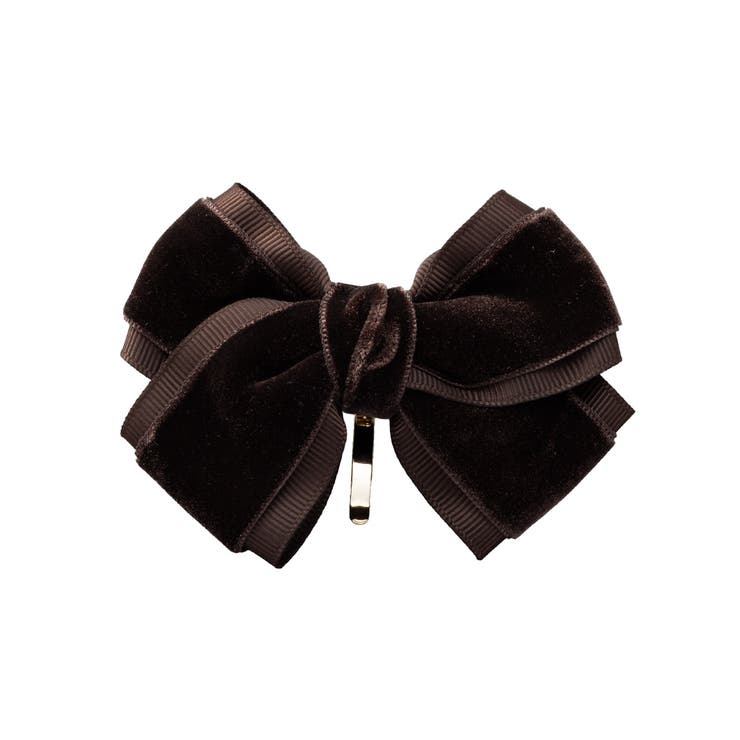 ブラウン | ポニーフック リボン ベロア | CREAM-DOT