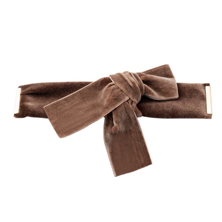 ベージュ | クラップカフ ベロア リボン | CREAM-DOT