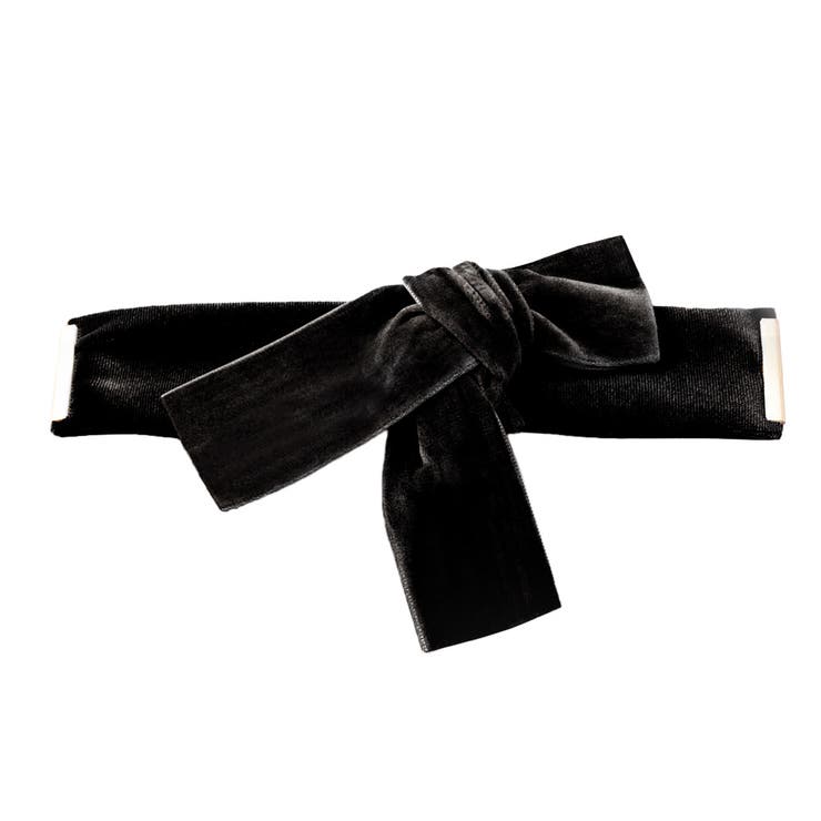 ブラック | クラップカフ ベロア リボン | CREAM-DOT