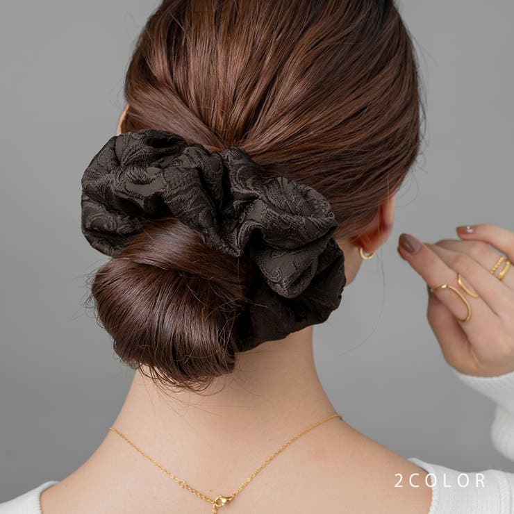 シュシュ ヘアゴム ジャガード風 | CREAM-DOT | 詳細画像1 