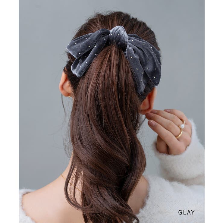 シュシュ リボン ベロア | CREAM-DOT | 詳細画像11 