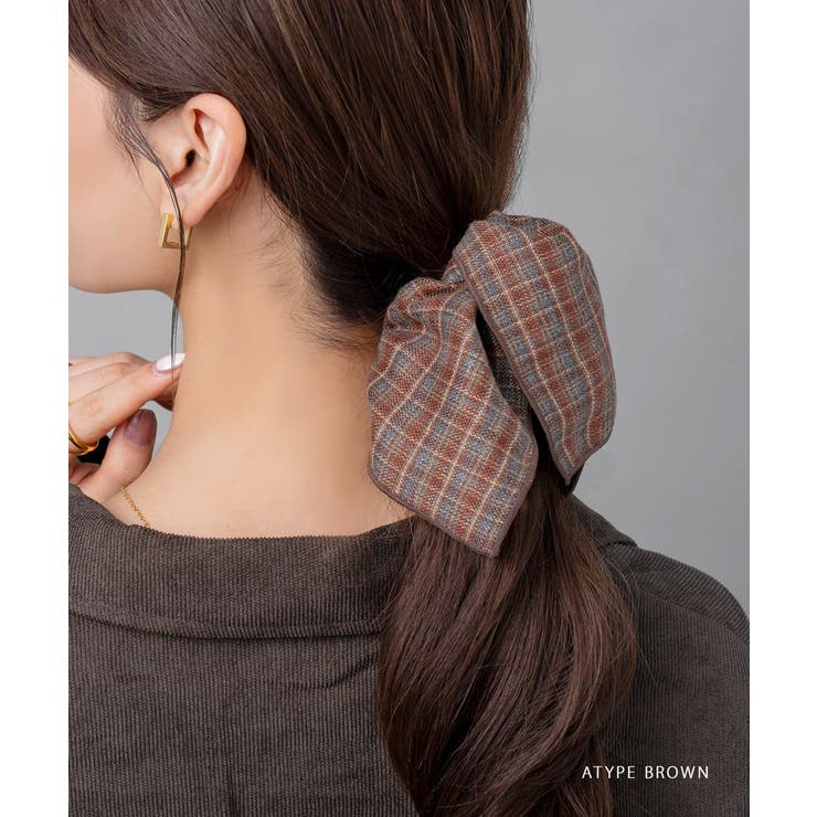 シュシュ スクエアシュシュ グレンチェック柄 | CREAM-DOT | 詳細画像8 