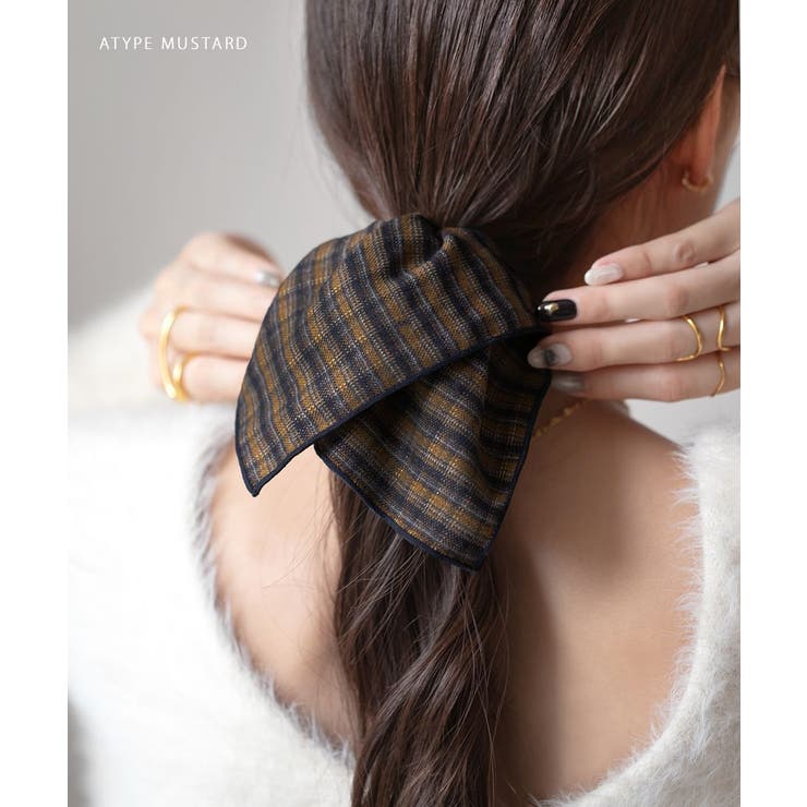 シュシュ スクエアシュシュ グレンチェック柄 | CREAM-DOT | 詳細画像9 