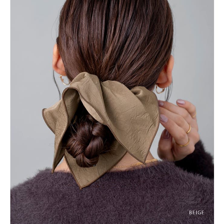 シュシュ スクエアシュシュ シワ加工 | CREAM-DOT | 詳細画像10 