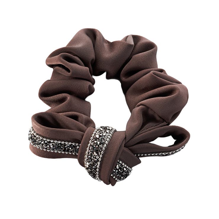 モカ | シュシュ リボン サテン調 | CREAM-DOT