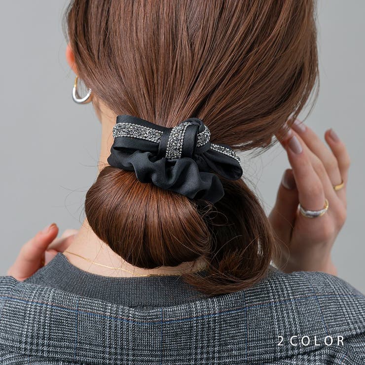 シュシュ リボン サテン調 | CREAM-DOT | 詳細画像1 