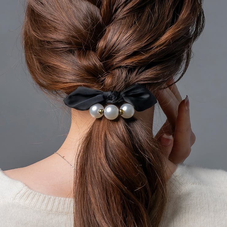 ヘアゴム パール リボン | CREAM-DOT | 詳細画像1 