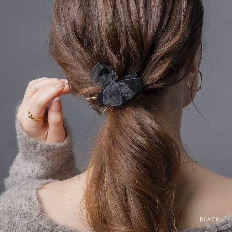 ポニーフックリボン オーガンジー ベロア | CREAM-DOT | 詳細画像5 