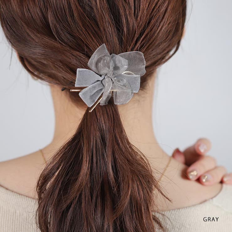 ポニーフックリボン オーガンジー ベロア | CREAM-DOT | 詳細画像7 