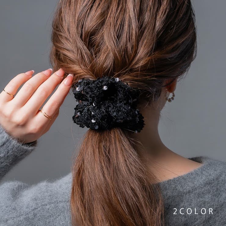 シュシュ ヘアゴム スパンコール | CREAM-DOT | 詳細画像1 