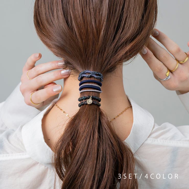 3点セット ヘアゴム ラメ | CREAM-DOT | 詳細画像1 