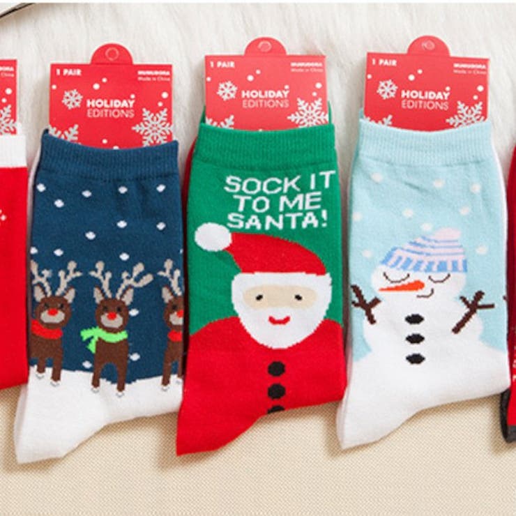 クリスマスデザインプリントソックス 靴下 クリスマス