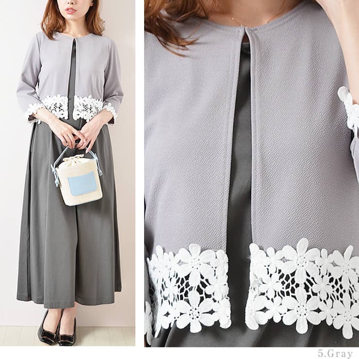 (七分袖フラワーレースジャケット風カーディガン)カーディガン レディース ショー… | curvy's  | 詳細画像10 