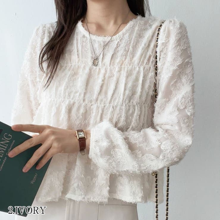 レースブラウス 長袖 シースルー | curvy's  | 詳細画像8 