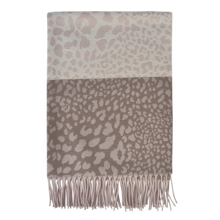 02.ピンク | (レオパードダブルカラー大判ストール) ストール 大判ストール | curvy's 