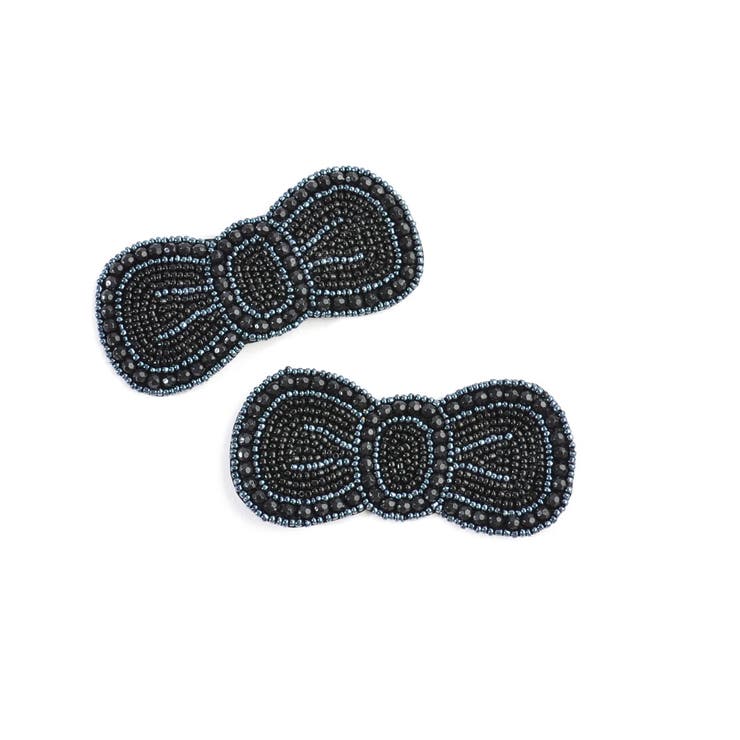 11.縁リボンブラック | (ラグジュアリーシューズクリップ)シューズクリップ レディース シューズ | curvy's 