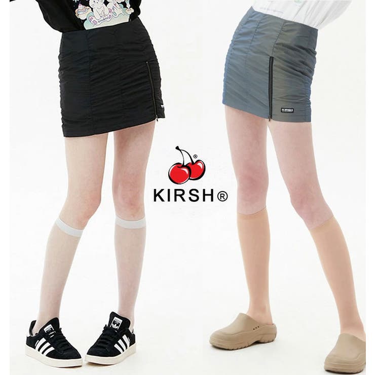 KIRSH SATIN SHIRRING MINI SKIRT KH/キルシー サテンシャーリングスカート - スカート