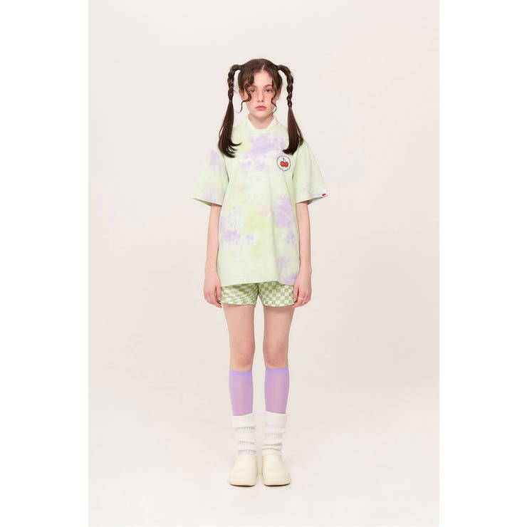 CIRCLELOGOT-SHIRTHS/ドゥードルチェリータイダイサークルロゴTシャツ/GRN(グリーン)/GRL