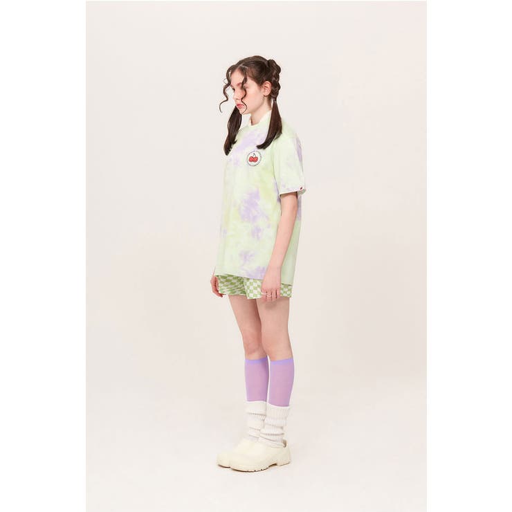 CIRCLELOGOT-SHIRTHS/ドゥードルチェリータイダイサークルロゴTシャツ/GRN(グリーン)/GRL